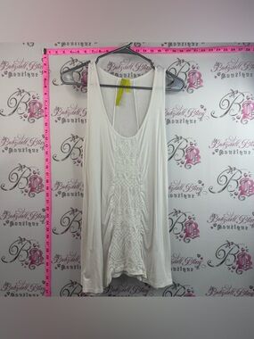 Green Dragon California tank top cream White Embroidered Racerback Tank Top